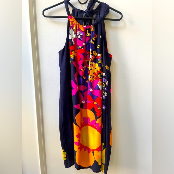 NWT Trina Turk Watercolor Halter Dress Size 0 - Picture 1 of 7